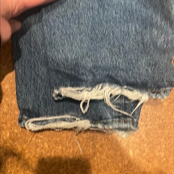 Agolde Blue Straight Leg Denim Jeans with Distressed Hem, 25 - Picture 13 of 14